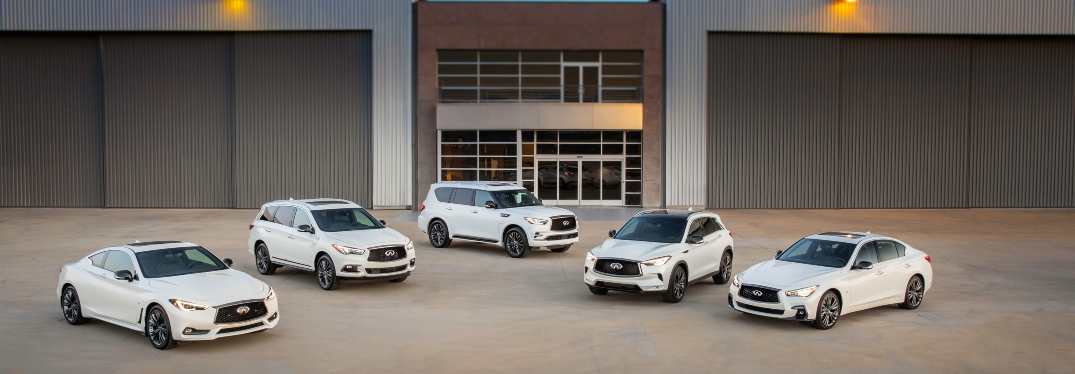 Family of 2020 INFINITI Models in White