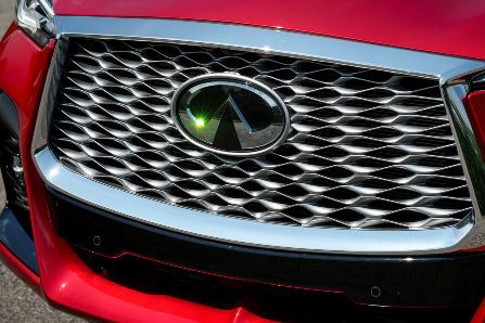 Red 2024 INFINITI QX55 Grille and Emblem