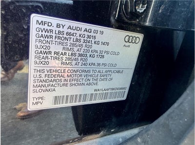 2019 Audi Q7 55 TFSI SE Premium Plus Sport Utility 4D