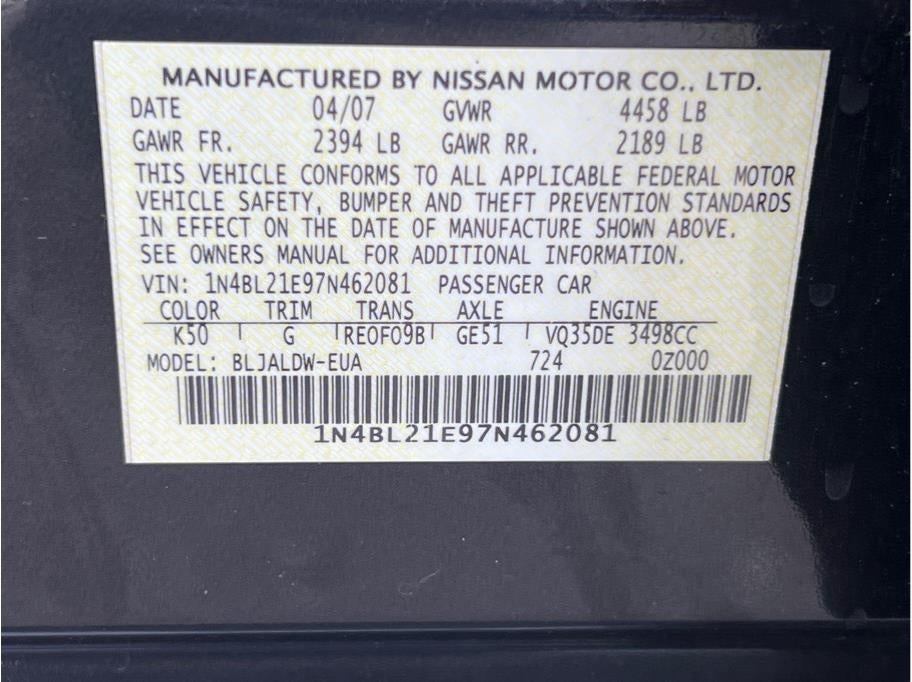 2007 Nissan Altima 3.5 SE Sedan 4D