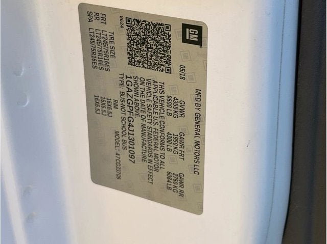 2018 Chevrolet Express 3500 Passenger LT Extended Van 3D