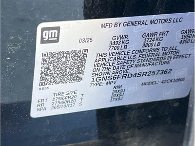 2025 Chevrolet Suburban Premier Sport Utility 4D